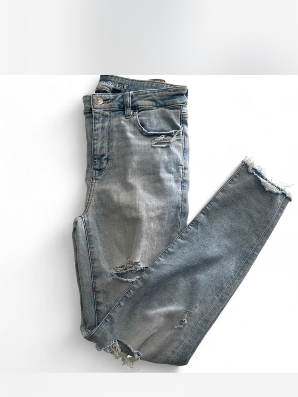 American Eagle Outfitters Distressed Light Blue Skinny Jeans